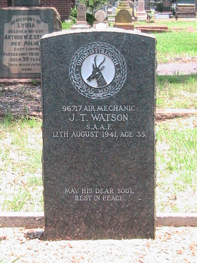 Photo from /search/photos/South Africa/Gauteng/GERMISTON (PRIMROSE) CEMETERY/WATSON_JT.JPG